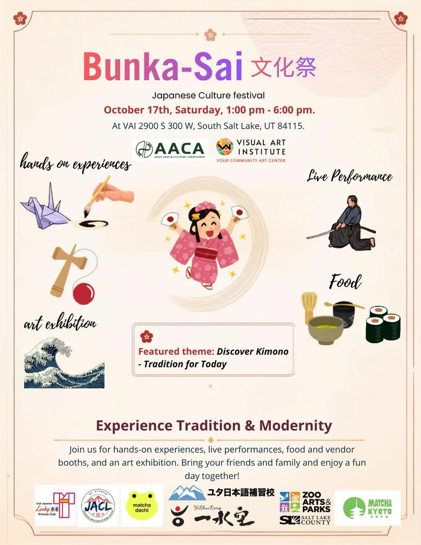 Bunka-Sai Japanese Culture Festival poster, Saturday 17 October 2026, 1 to 6 PM