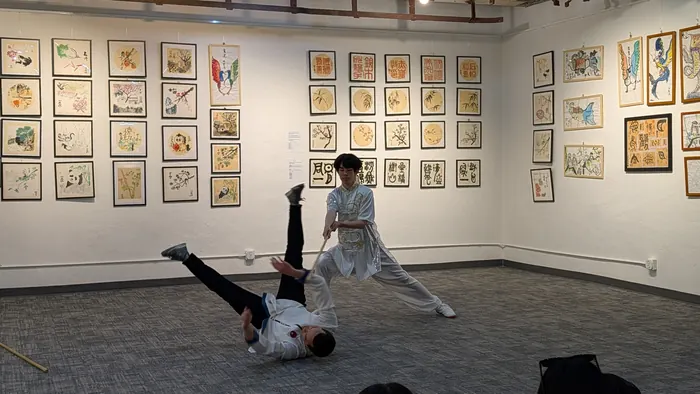 A throw, caught mid-air