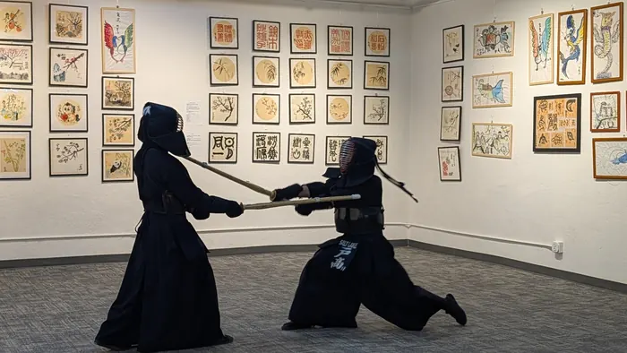 A kendo demonstration in full armour