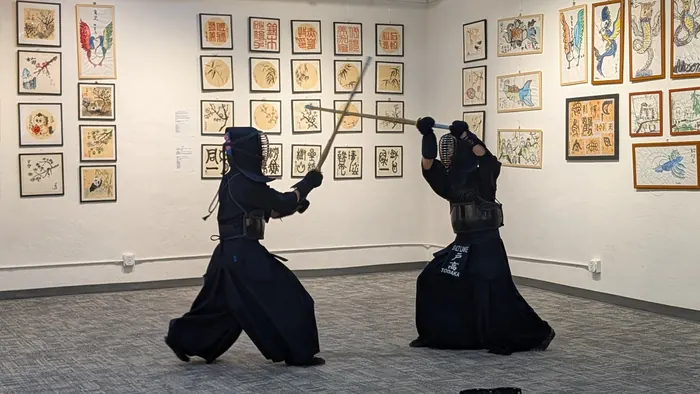 Kendo, at the moment of the cut