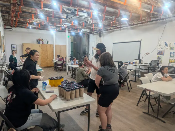 The workshop room mid-afternoon