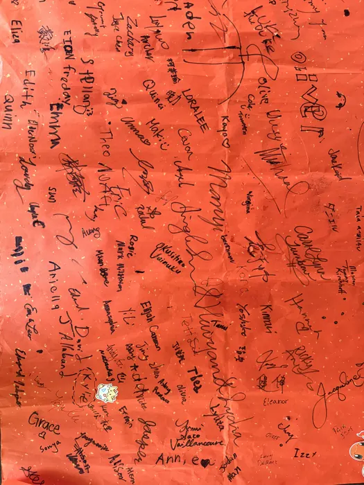 Names and messages left by visitors