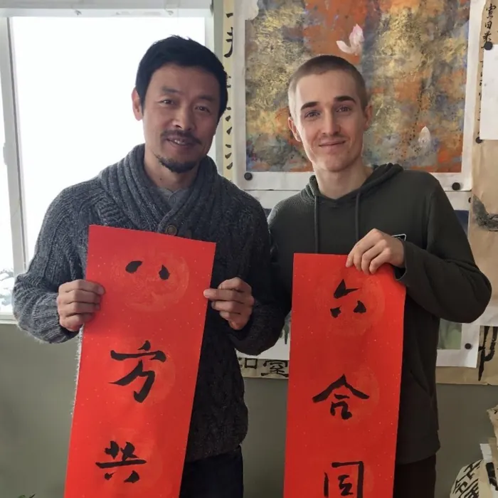 Students with their finished couplets