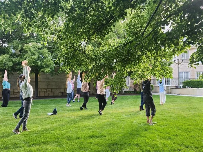 Tai Chi practice outdoors