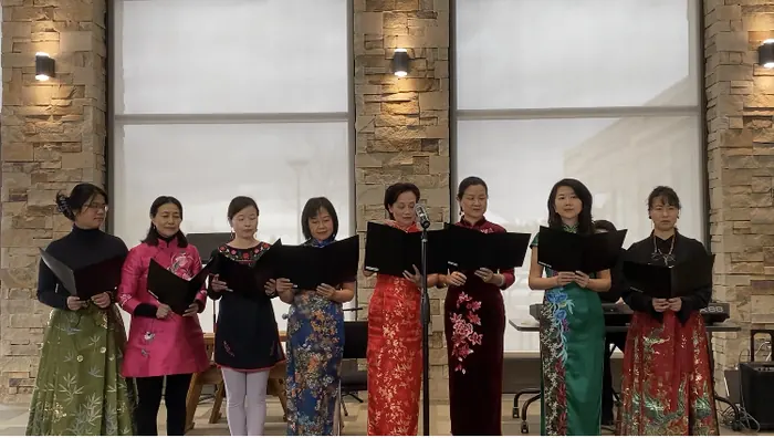 A vocal performance in traditional dress