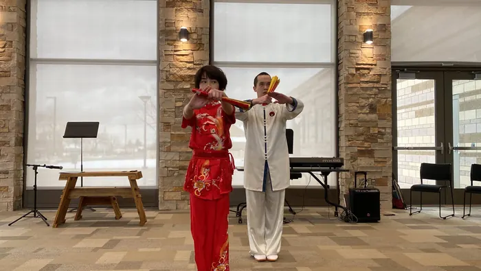 Performers after the demonstration